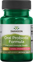 Swanson Oral Probiotic Formula (Natural Strawberry Flavour,  3 Billion CFU,  30 Chewable Tablets)