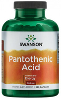 Swanson Pantothenic Acid with Vitamin B-5 (500 mg,  250 Capsules)