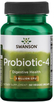 Swanson Probiotics ProBiotic-4 (3 Billion CFU,  60 Vegetarian Capsules)