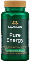 Swanson Pure Energy,  Caffeine & Herbal Blends for Balanced Energy,  Focus & Mood (60 Vegetarian Capsules)