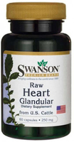 Swanson Raw Heart Glandular (from US Cattle,  250 mg,  60 Capsules)