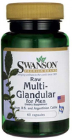 Swanson Raw Multi-Glandular for Men (from US & Argentinian Cattle,  60 Capsules)