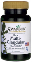 Swanson Raw Multi-Glandular for Women (from US & Argentinian Cattle,  60 Capsules)