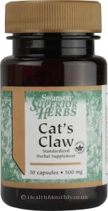 Swanson Superior Herbs Cats Claw (500mg,  30 Capsules)