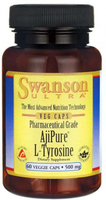 Swanson Ultra Pharmaceutical Grade,  AjiPure® L-Tyrosine (500 mg,  60 Vegetarian Capsules)