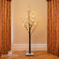 150cm Snowy Tree with Red Berries & 72 LED Lights