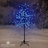 1.8m LED Cherry Blossom Tree with 180 Blue Multi-Function Lights