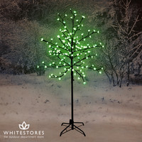 1.8m LED Cherry Blossom Tree with 180 Green Multi-Function Lights
