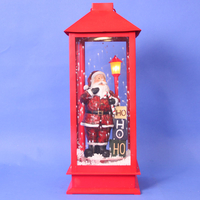 19" Snowing LED Santa Lantern with Music & Light