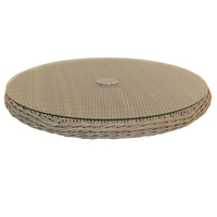 4 Seasons Outdoor - 70cm Round Glass Top Rattan Lazy Susan - Praia