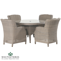 4 Seasons Outdoor - Brighton 4 Seat Dining Set - 130cm Round Table - Praia
