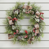 60cm Artificial Christmas Wreath with Cones & Berries