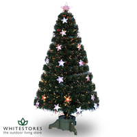 6ft Fibre Optic Christmas Tree with Multi-Coloured Star Lights