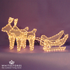 74cm x 36cm Gold Reindeers and Sleigh with LED Lights