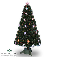 7ft Fibre Optic Christmas Tree with Multi-Coloured Star Lights