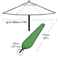 Alexander Rose Breathable PVC Polyester - 3m Round Parasol Cover - 175cm (69") x 40cm (16") (L x Circ.)