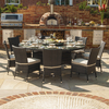 Ashdown Rattan 10 Seat Dining Set - 1.8m Round Table - Brown