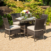 Ashdown Rattan 4 Seat Dining Set - 80cm Round Table - Brown