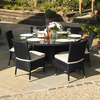 Ashdown Rattan 6 Seat Dining Set - 1.35m Round Table - Black