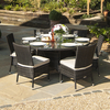 Ashdown Rattan 6 Seat Dining Set - 1.35m Round Table - Brown
