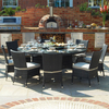 Ashdown Rattan 8 Seat Dining Set - 1.6m Round Table - Brown