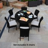 Ashdown Rattan 8 Seat Dining Set - 2.3m x 1.3m Oval Table - Black