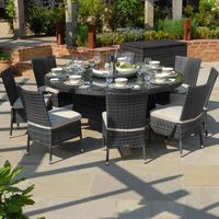Belle Rattan - Ashdown 8 Seat Rattan Dining Set - 1.6m Round Table - Grey