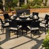 Belle Rattan - Seaford 8 Seat Rattan Dining Set - 1.6m Round Table - Black