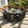 Belle Rattan - Wentworth 8 Seat Rattan Dining Set -1.8m Round Table - Brown