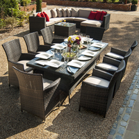 Belle Rattan - Wentworth 8 Seat Rattan Dining Set (2m x 1m Rectangular Table) - Brown
