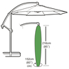 Bosmere Breathable PVC Polyester - 3m Round Cantilever Parasol Cover - 216cm (85") x 152cm (60") (L x Circ.)