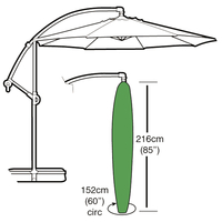 Bosmere Breathable PVC Polyester - 3m Round Cantilever Parasol Cover - 216cm (85") x 152cm (60") (L x Circ.)