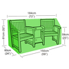 Bosmere Breathable PVC Polyester - Conversation Seat Cover - 150cm (59") x 60cm (24") x 81cm (32") (L x W x H)