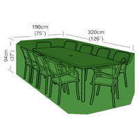 Bosmere Polyethylene (PE) - 8 / 10 Seater Rectangular Patio Set Cover - 320cm (126") x 190cm (75") x 94cm (37") (L x W x H)