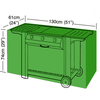 Bosmere Polyethylene (PE) - Gourmet 3 Burner BBQ Cover - 130cm (51") x 61cm (24") x 74cm (29") (L x W x H)