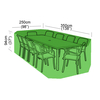 Bosmere PVC Backed Polyester - 10 Seater Rectangular Patio Set Cover - 350cm (138") x 250cm (98") x 94cm (37") (L x W x H )