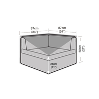 Bosmere PVC Backed Polyester - 100% Waterproof - Corner Piece Cover 87cm (34") x 87cm (34") x 68cm (27") (L x W x H)