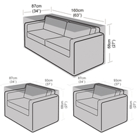 Bosmere PVC Backed Polyester - 100% Waterproof - Kingston 2 Seater Sofa Set Cover