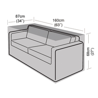 Bosmere PVC Backed Polyester - 100% Waterproof - Rattan 2 Seater Sofa Cover - 160cm (63") x 87cm (34") x 68cm (27") (L x W x H)