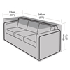 Bosmere PVC Backed Polyester - 100% Waterproof - Rattan 3 Seater Cover Large - 245cm (96") x 93cm (37") x 68cm (27") (L x W x H)