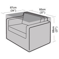 Bosmere PVC Backed Polyester - 100% Waterproof - Rattan Armchair Cover - 93cm (37") x 87cm (34") x 68cm (27") (L x W x H)
