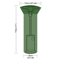 Bosmere PVC Backed Polyester - Patio Heater Cover - 179cm (71") x 124cm (49") x 56cm (22") (H x Top W x Bottom W)