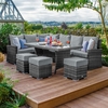 Cambridge Casual Dining Rattan Corner Sofa Set (Left Hand) - Grey