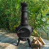 Firefox Chimineas - Athena Large 100% Cast Iron Chiminea - Black - 120cm (47") x 50cm (20") (H x Dia)