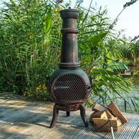 Firefox Chimineas - Athena Large 100% Cast Iron Chiminea - Bronze - 120cm (47") x 50cm (20") (H x Dia)