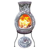 Gardeco - Small Clay Chiminea - Earth - 75cm (30") x 34.5cm (14") (H x Dia)