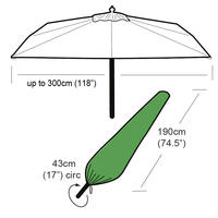 Gardman Protector - 3m Parasol Cover - 190cm (74.5") x 43cm (17") (L x Circ.)