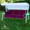 I.V.Swift - Lord Deluxe 4 Seater Swinging Hammock - White Frame with Bordeaux Red Cushion
