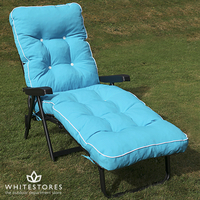 I.V.Swift - Maui Super Deluxe Reclining Sun Bed - Anthracite Grey Frame with Aqua Blue Cushion