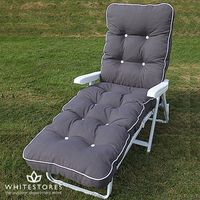 I.V.Swift - Maui Super Deluxe Reclining Sun Bed - White Frame with Charcoal Grey Cushion